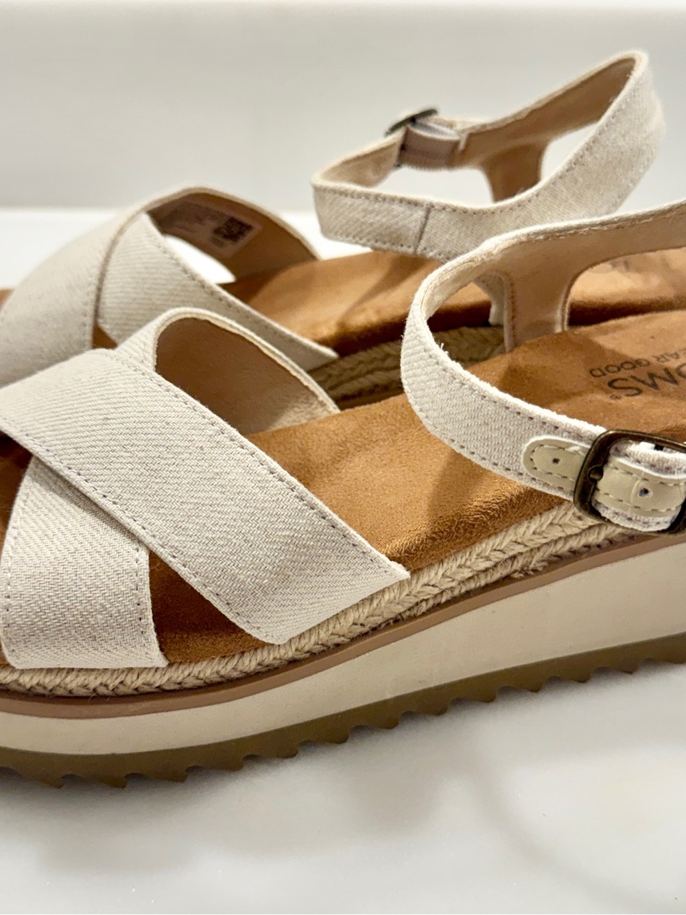 TOMS Ankle-Strap Platform Sandals - Picture 2 of 3